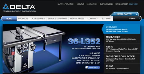 delta power equipment website