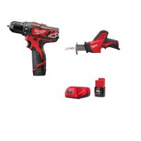 Milwaukee M12 12-Volt Lithium-Ion 3/8 in. Cordless Drill/Driver HACKZALL Combo Kit