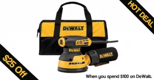 Get $25 Off when you spend $100 on DeWalt Tools