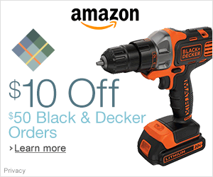 $10 OFF SELECT $50 BLACK & DECKER ORDERS @ AMAZON