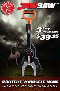 WORX JawSaw Tree Trimmer Turned Zombie Killer