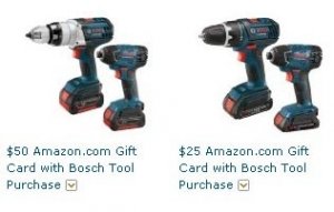 Free $25 Or $50 Amazon Card With Select Bosch Purchase