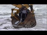Crossing a river with excavators
